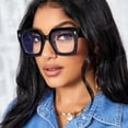 thumbnail image 2 of Fashion Oversized Blue Light Blocking Glasses for Women Men Trendy Big Square Frame Computer Eyeglasses, 2 of 7