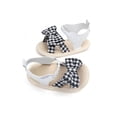 thumbnail image 2 of Lavaport Cute Baby Girl Bowknot Plaid Sandals Soft Sole Anti-slip Shoes 0-18M, 2 of 4