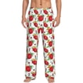 thumbnail image 2 of Lsque Rose Flowers Print Men's Pajama Pants, Lounge Pant - Comfortable Home Wear,Elastic Waistband, Stylish Design-Small, 2 of 9