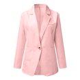 thumbnail image 3 of Chaqueta Informal Blazer informal para mujer, color caramelo, moda, trabajo, oficina, chaquetas, uso diario (rosa L) Kuymtek para Mujer Rosa T XL, 3 of 8