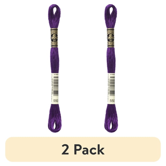 (2 pack) DMC Mouline Special Violet Floss Embroidery Yarn, 8.7 Yd.
