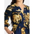 thumbnail image 4 of Time and Tru Women's Poplin Shirt Dress with Long Sleeves, Sizes XS-XXXL, 4 of 5