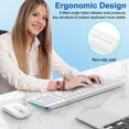 thumbnail image 2 of Wireless Keyboard and Mouse, Cimetech Rechargeable Keyboard and Mouse Combo Set, Plug and Play, Quiet Typing, 2.4GHz USB Receiver, Ultra Slim Design for Laptop, PC, Notebook, Desktop-White, 2 of 9