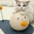 thumbnail image 4 of Small Cat Scratching Post, Cat Scratcher with Sisal Rope, Vertical Cat Scratch Post for Cat, Kitten and Home Decor, 4 of 4
