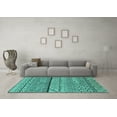 thumbnail image 3 of Ahgly Company Indoor Rectangle Solid Turquoise Blue Modern Area Rugs, 6' x 9', 3 of 4