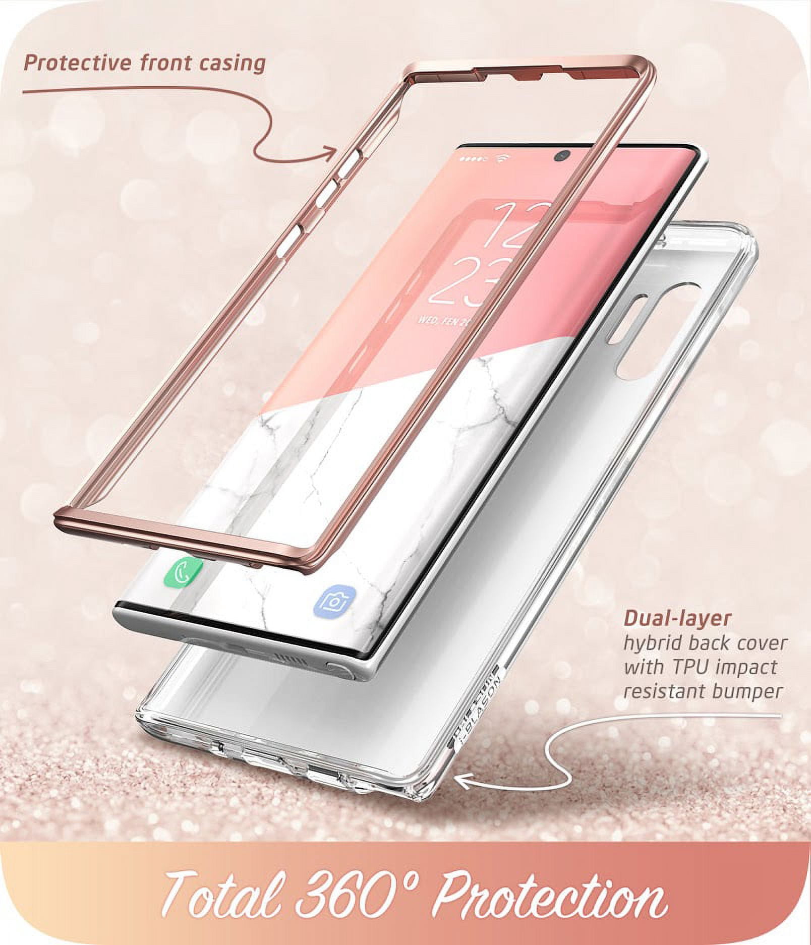 i-Blason Cosmo Series Case Designed for Galaxy Note 10 (2019 Release), Protective Bumper Marble Design Without Built-in Screen Protector(Marble)