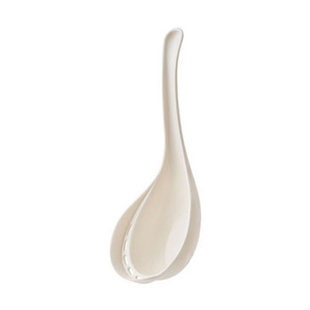Plastic Soup Spoon With Side Drain Holes For Straining Food And Soup 8.6 in Long
