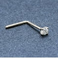 thumbnail image 5 of 22G L-Shape Nose Stud Solid 14Kt White Gold Stud Nose Ring with 2mm Moissanite Gemstone - April Birthstone Nose Stud-LS_MNT2W, 5 of 5