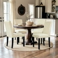 thumbnail image 2 of Subrtex Modern PU Leather Dining Chairs Set of 4, Upholstered Parsons Chairs for Kitchen & Dining Room, White, 2 of 7