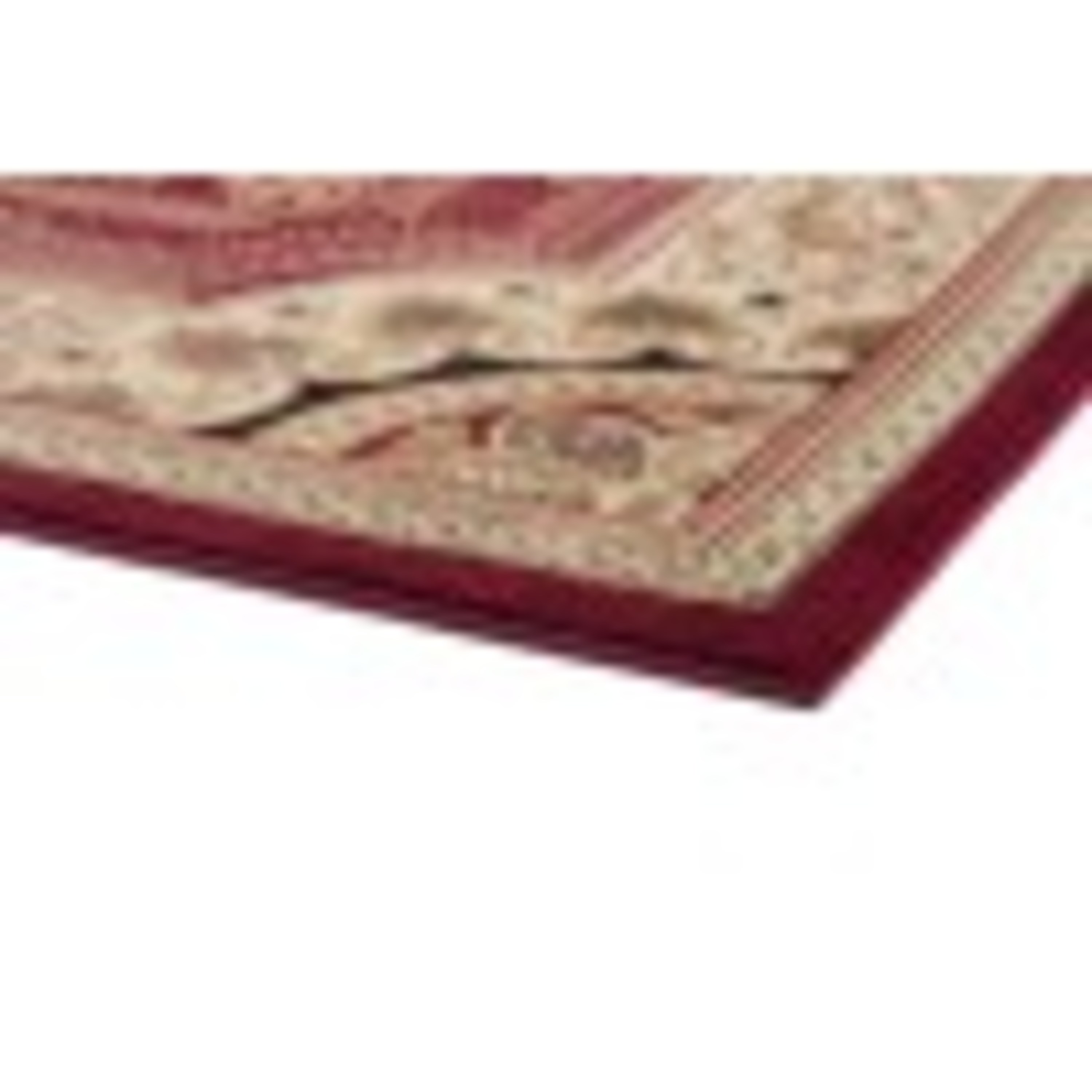 Sensation Traditional 5' x 7' Red and Beige Polypropylene Indoor Area Rug