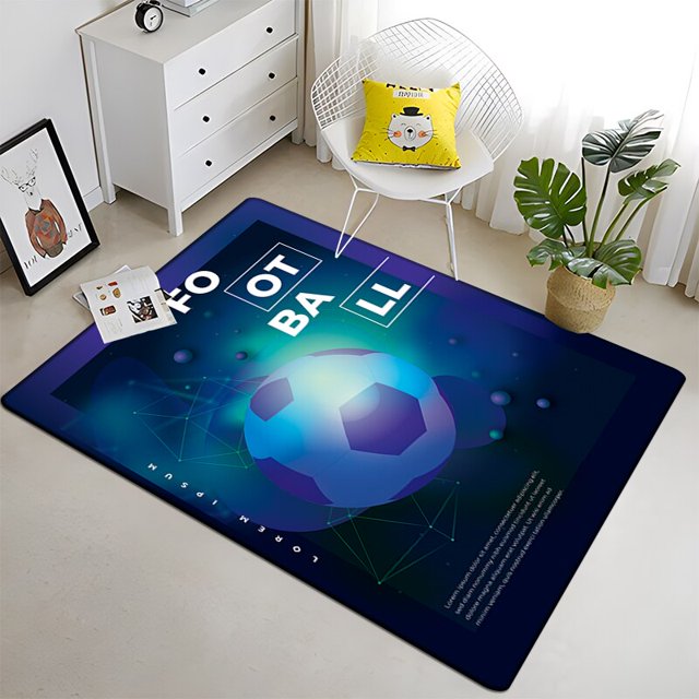 Alfombra con patrón de silueta de deportes de fútbol 3d para sala de estar, Camping, Picnic, alfombra antideslizante para regalo de Fans160x230cm (62x90 pulgadas)160x230cm (62x90 pulgadas) zhangmengya unisex