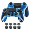 Silicone Case Cover Skin Fit for PlayStation PS4, PS4 Slim, PS4 Pro Controller, TSV Non-slip Controller Grip Case for PS4 Gaming Controller, 8 Thumb Stick Caps