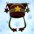 thumbnail image 3 of AJGRHE Crochet Hats for Women Cat Knit Hat with Pompoms Grunge Goth Accessories Slouchy Beanies for Women Girls Army Green One Size, 3 of 4
