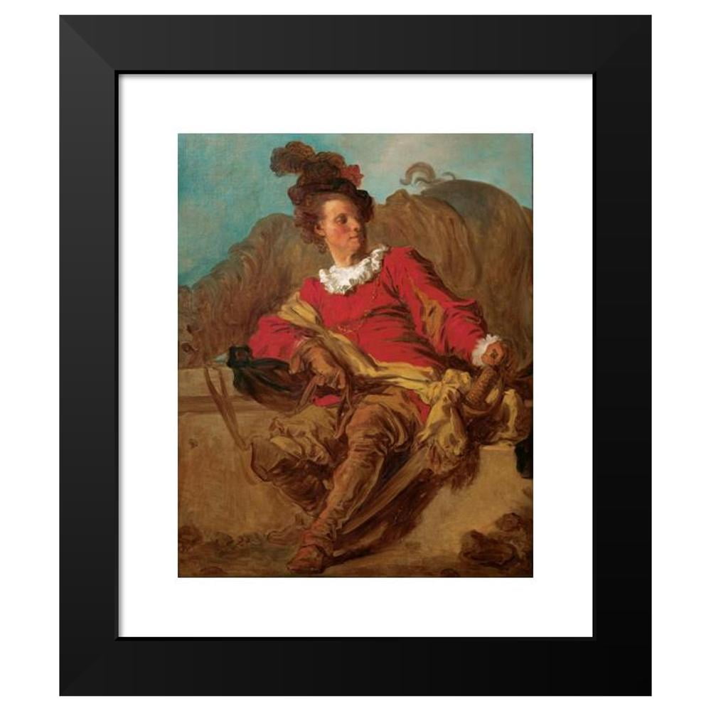 Jean-Honoré Fragonard 15x18 Black Modern Framed Museum Art Print Titled - Jean-Claude Richard, Abbot of Saint-Non, Dressed ‘A L'Espanole’ (circa 1769)