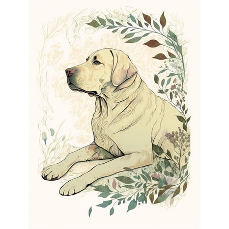 La petite fille au chien (affiches d'art) Papier sans cadre XS