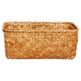 thumbnail image 2 of Seagrass Basket Desktop Organizer Box Handwoven Storage Bin Countertop Basket for Cosmetics Book, 2 of 10