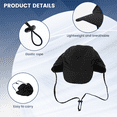 thumbnail image 4 of Waterproof Winter Hats Warm Polyester Lined Earflaps Baseball Cap,Black, 4 of 9