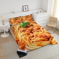 thumbnail image 3 of Spaghetti Noodles Comforter Set Twin Adults,Chicken Pasta Noodles Bedding Set Funny Decor for Bedroom,Realistic Food Bedding Comforter Sets Noodle Quilt Bed Set 2Pcs, 3 of 5