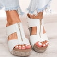 thumbnail image 2 of Bmisegm Hot Sandals Women Teen Slippers for Girls Beach Sandals Girls Sandals Women Sandals Platform Sandals Womens Sandals Summer White 6.5, 2 of 8