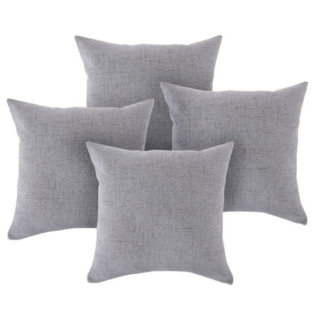 4pcs Throw Pillow Covers Coastal Cushions Fine Faux Linen Home Decorative Soft Pillow Case Covers With Zipper For Chair No Pillow Insert Outdoor