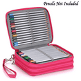 thumbnail image 5 of Estuche para lápices con cremallera, prácticos portalápices de lona para lápices de acuarela, lápices de colores, lápices, color rojo rosa, 5 of 5
