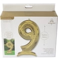 thumbnail image 4 of Giant Standing Airloonz White Gold Number 9 Fill With Air Foil Balloon 52" Tall, 4 of 5