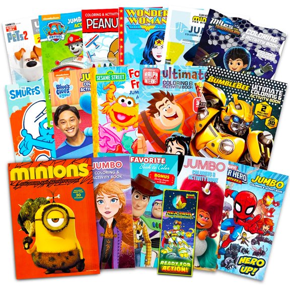 Libro de colorear Crenstone Bulk Kids 4-8 años con juegos y pegatinas