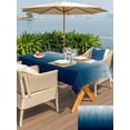thumbnail image 4 of Outdoor Tablecloth with Umbrella Hole and Zipper, Navy Blue Ombre Rectangle Table Cloth 60x84 Inch Waterproof Tablecloth, Contemporary Gradient Abstract Art Picnic Table Cover for Patio Camping, 4 of 7