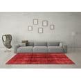 thumbnail image 3 of Ahgly Company Machine Washable Indoor Round Abstract Red Modern Area Rugs, 7' Round, 3 of 4