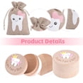 thumbnail image 3 of Jimin Tooth tin baby tooth box, tooth souvenir box, 3D carved wooden box wooden baby tooth box, 3 of 7