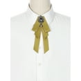 thumbnail image 4 of DARING DIVA Women's Elegant Ribbon Rhinestone Bow Ties Yellow, 4 of 5