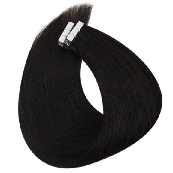 Full Shine Real Human Hair Tape in Extensions Jack Black 22Inch 20Pcs 50Gram for Adult Women