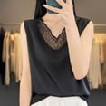 thumbnail image 2 of Save On Ice Silk Tank Tops for Women Lace Trim V Neck Sleeveless Shirts Solid Basic Camisole Light Breathable Tunic Blouses 2025 Dressy Casual Beach Vacation Clothes, 2 of 3