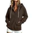 thumbnail image 2 of Thumb Hole Hoodie for Women Long Sleeve Drawstring Hood Oversized Pullover Sweatshirt, 2 of 7
