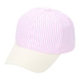 thumbnail image 2 of Hkoxplj Unisex Two Tone Striped Cotton Baseball Cap Adjustable Dad Hat Blank Soft Crown Summer Hat Breathable Outdoor Hat for Men Women Plain Hat DIY Cap 7 Colors, 2 of 6