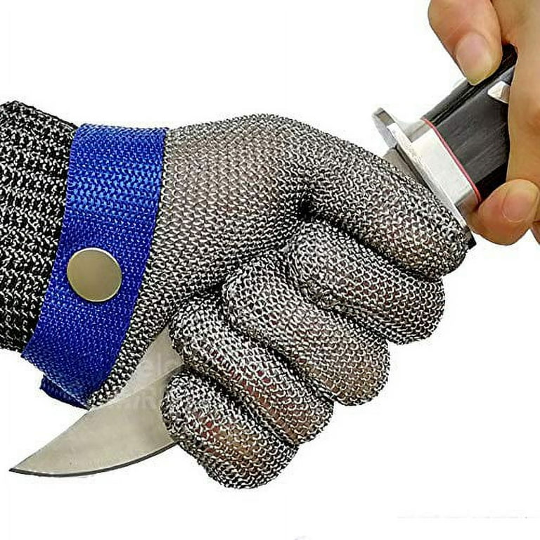 Schwer Cut Resistant Glove-Stainless Steel Wire Metal Mesh Butcher Safety  Work Glove for Meat Cutting, fishing(Medium) 
