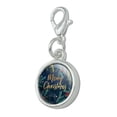 thumbnail image 2 of Merry Christmas Stars Pine Needles Antiqued Bracelet Pendant Zipper Pull Charm with Lobster Clasp, 2 of 5