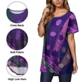 thumbnail image 6 of Summer Short Sleeve Tunic Tops for Women High Low Hem Vintage Print Shirts Loose Pullover T-shirt Ladies Plus Size Round Neck Blouse Tee, 6 of 6