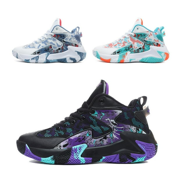 fastboy Man Basketball Shoes Breathable Sneakers Training Athletic High top Couple Lightweight Wear resisting Gym Running White Orange 40