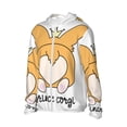 thumbnail image 3 of Goofa Prince Corgi Dog Printed Women's UPF 50+ Sun Protection Hoodie Jacket Lightweight Long Sleeve Sun Shirt for Women with Pocket Hiking Outdoor-Small, 3 of 9