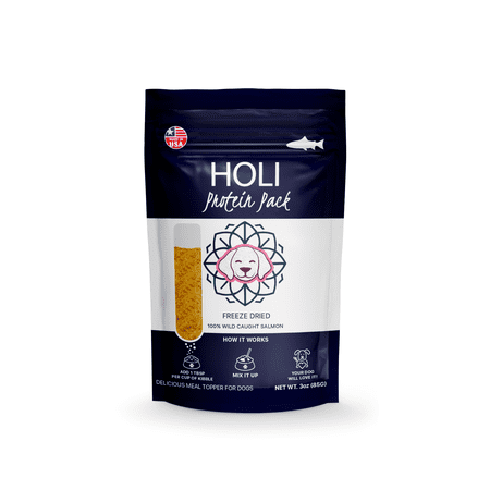 UPC: 0850020648337 | HOLI Wild Caught Salmon Single Ingredient Dog Food Protein Pack Topper – Made in USA Only – Human-Grade Freeze Dried Dog Food Mix in Topping – Grain Free Gluten Free Soy Free – 100% All Natural
