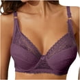 thumbnail image 3 of Tbopshirt Lace Bras for Women Plus Size,Women Bras Embroidered Glossy Comfortable Breathable Bra Underwear With Rims, 3 of 7