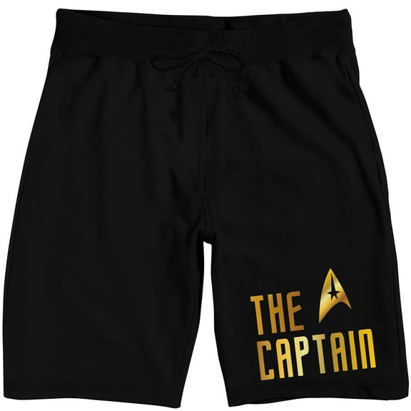 Star Trek Original Series The Captain Men's Black Sleep Pajama Shorts-Small