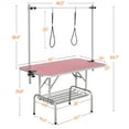 thumbnail image 6 of Yaheetech 45" Height Adjustable Pet Grooming Table Stainless Metal Arm Frame For Dogs/Cats/Pet Tools Storage Rack, Pink, 6 of 8
