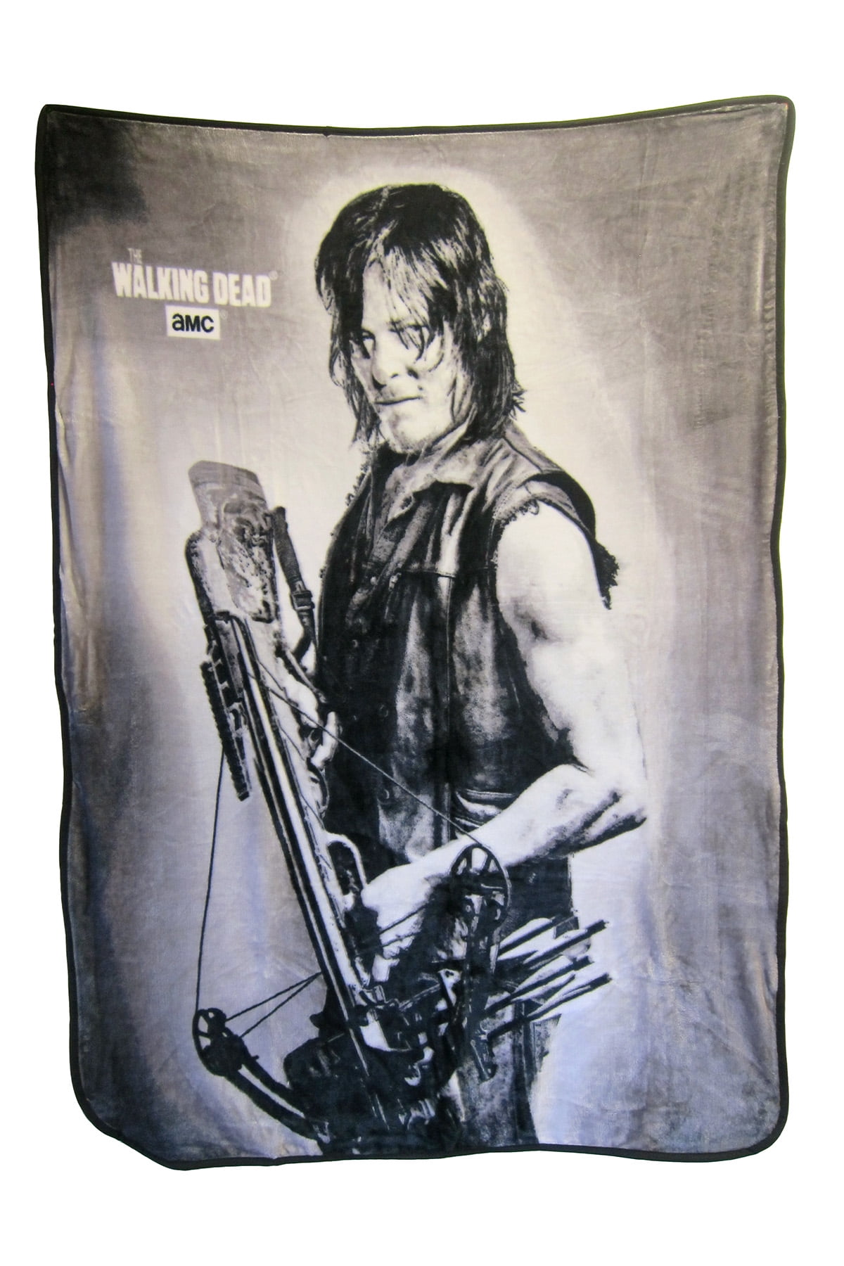 Daryl Dixon Walking Dead Bow Fleece Luxury Blanket Throw 