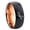 Black And Rose Gold, variant on LA Dogers MLB Baseball Step Edge Brush Black Tungsten Ring 10MM