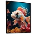 thumbnail image 2 of Designart "Coral Wonders with Orange Butterfly Fish I" Animals Framed Wall Art - Modern White Butterfly Fish Entryway Framed Wall Art, 2 of 6