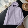 thumbnail image 2 of FRSASU Zip up Hoodie Women Fleece Lined Long Sleeve Hooded Jacket Fall Winter Coat Casual Trendy Clothing Purple, 2 of 9
