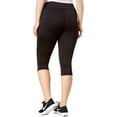 thumbnail image 2 of Material Girl Womens Plus Fitness Yoga Crop Leggings (Noir 1X), 2 of 2