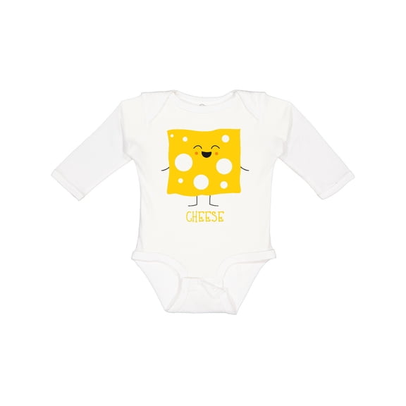 Inktastic Cute Kawaii Cheese Boys or Girls Long Sleeve Baby Bodysuit